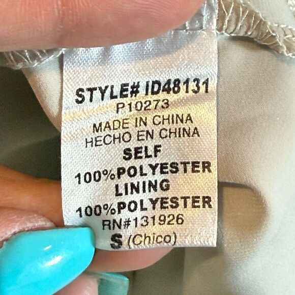 Celadon Modest Babydoll Style Puff Sleeve Champagne Flowy Dress Women's Small - Picture 6 of 12